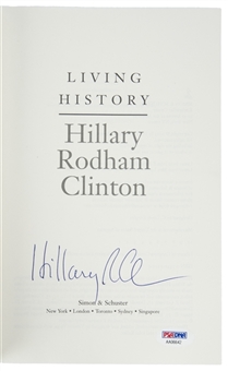 Hillary Clinton Autographed "Living History" Book (PSA/DNA)